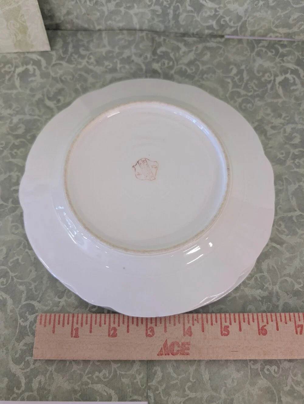 Vintage Classic White Plate with Green Floral Accents Group Of 3
